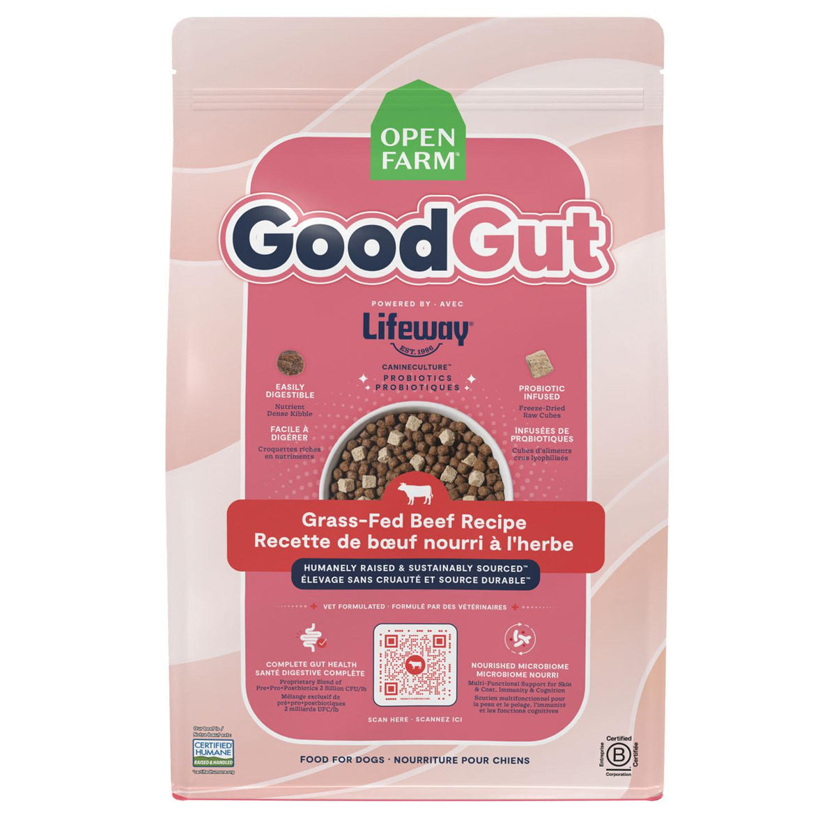 OpenFarm - GoodGut Recette Boeuf Nourri À L’herbe 3,5lb - Chien