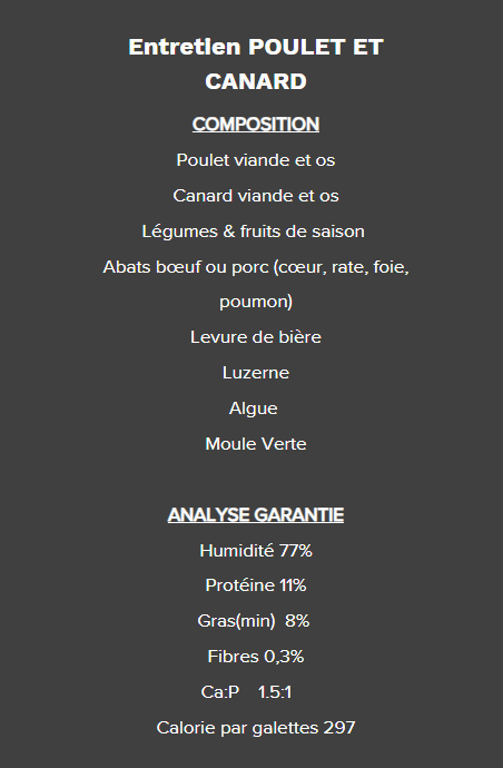 5 étoiles - Entretient Poulet et Canard - 10lb