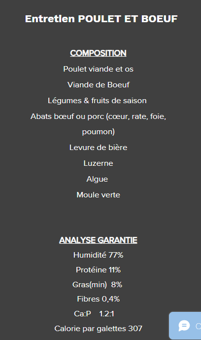 5 étoiles - Entretient Poulet et Boeuf - 10lb