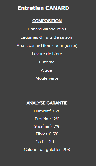 5 étoiles - Entretient Canard - 10lb