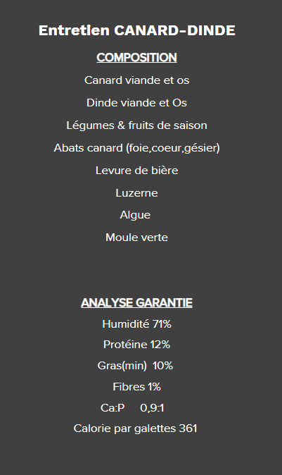 5 étoiles - Entretient Canard et Dinde - 10lb