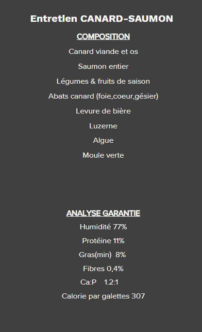 5 étoiles - Entretient Canard et Saumon - 10lb