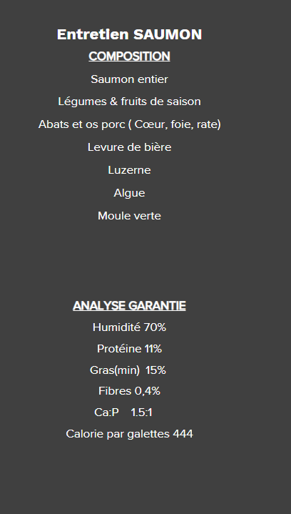 5 étoiles - Entretient Saumon - 10lb