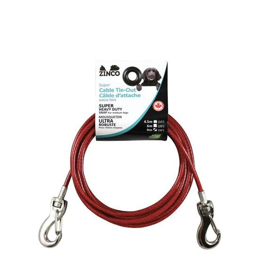 Zinco - Cable D’Attache Moyen Chien - 30 pieds