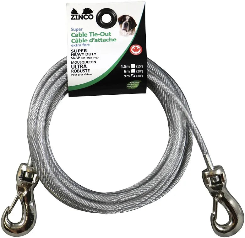 Zinco - Câble D’Attache - Gros Chien - 30 Pieds