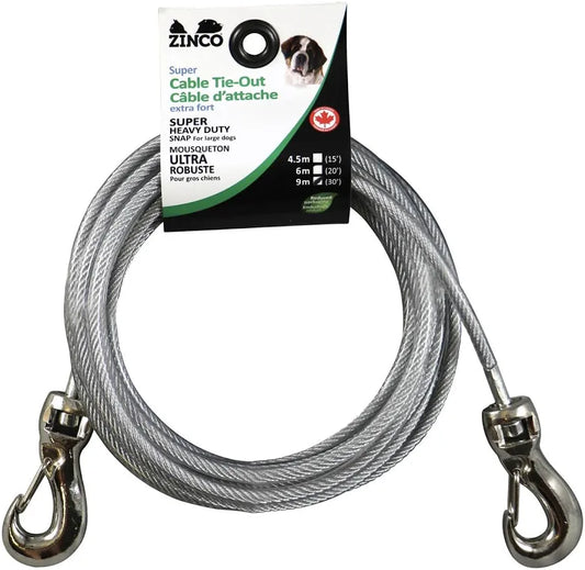 Zinco - Câble D’Attache - Gros Chien - 30 Pieds