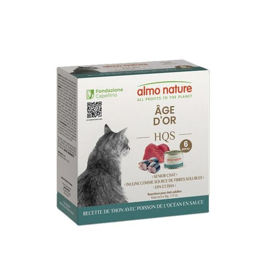 Almo Nature - HQS Chat Age D’or Thon & Poisson En Sauce - 6x50g
