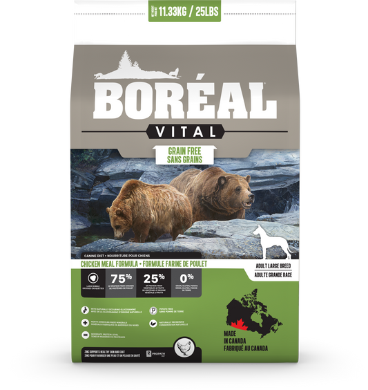 Boréal - Vital Sans Grain - Poulet - Chien Grande Race - 11.33kg