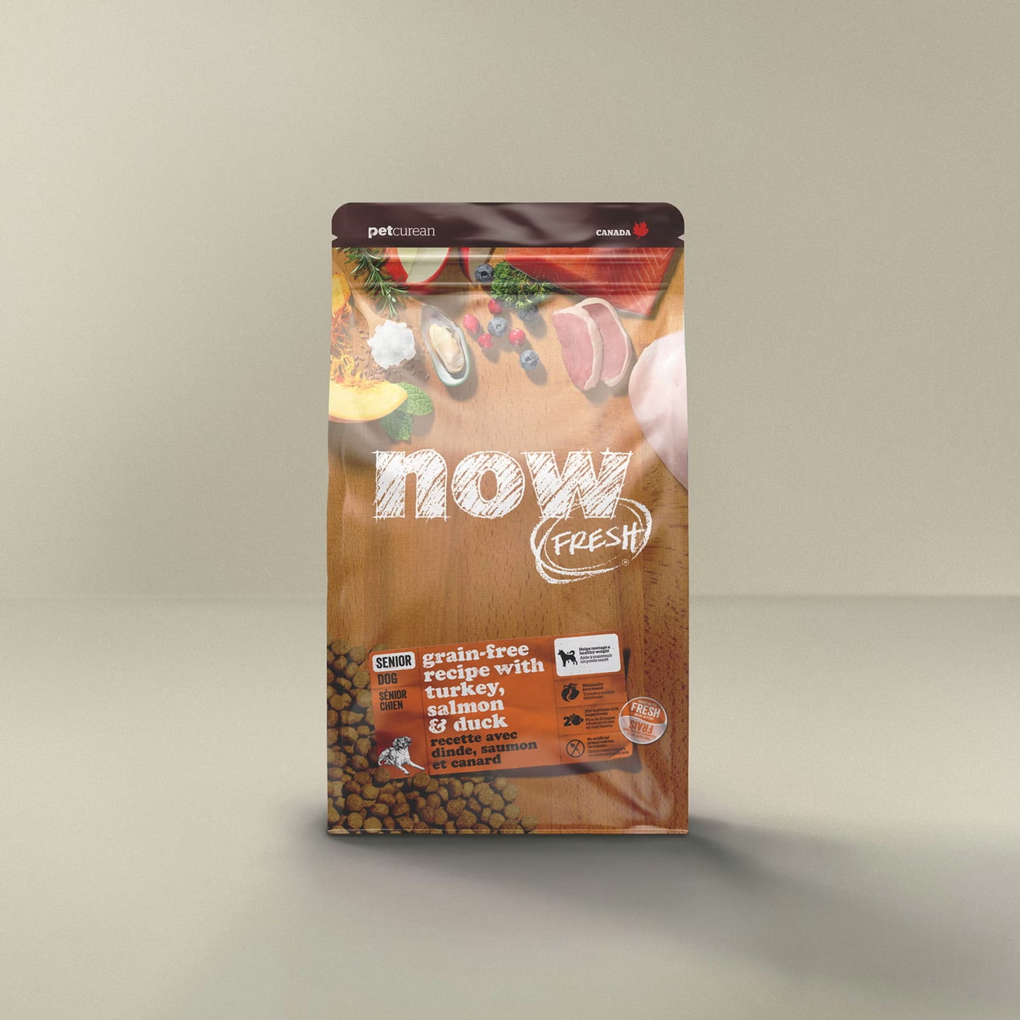 Petcurean - Now Fresh - Dinde/Saumon/Canard - Sénior 22 lb